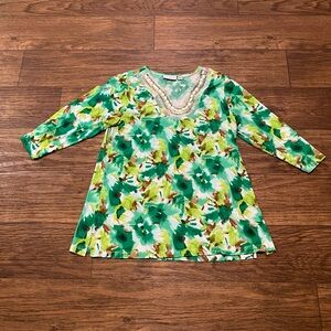 Susan Graver Green Embellished‎ Top